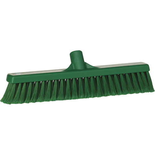 Fine Particle Push Broom, Fine/Split Bristles, 16-1/4", Polypropylene, Green Ottawa Fastener Supply