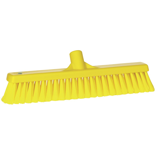Fine Particle Push Broom, Fine/Split Bristles, 16-1/4", Polypropylene, Yellow Ottawa Fastener Supply