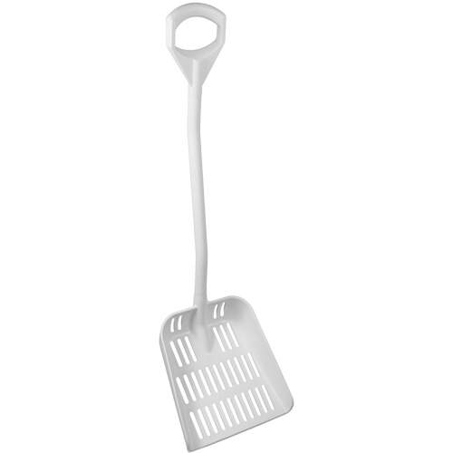 Ergonomic Large Sieve Shovel, 45" Length, Plastic, White Ottawa Fastener Supply