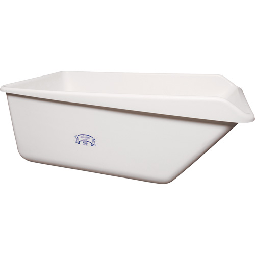 Angled Dump Tub with Drain, Plastic, White Ottawa Fastener Supply