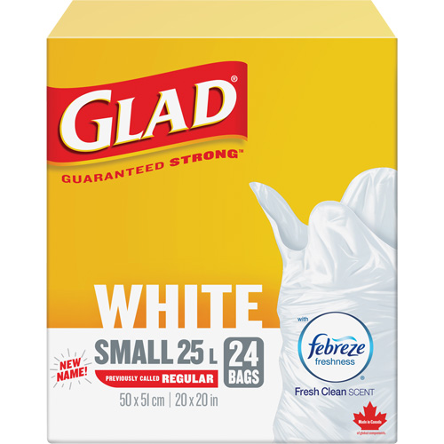 Small 25L Febreze Garbage Bags, Regular, 20" W x 20" L, White Ottawa Fastener Supply
