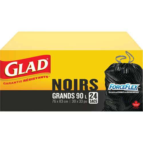 90L Garbage Bags, Regular, 30" W x 33" L, Black Ottawa Fastener Supply