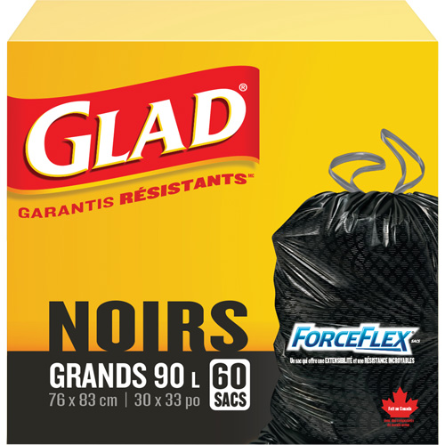 90L Garbage Bags, Regular, 30" W x 33" L, Black Ottawa Fastener Supply
