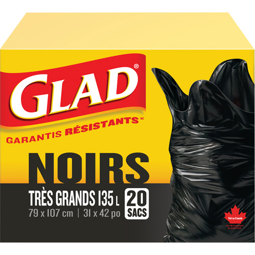 Sacs &agrave; ordures 135 L, R&eacute;gulier, 31" la x 42" lo, Noir Ottawa Fastener Supply