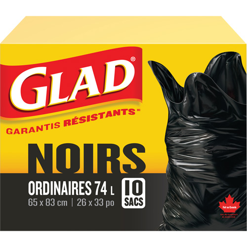 Sacs &agrave; ordures 74 L, R&eacute;gulier, 26" la x 33" lo, Noir Ottawa Fastener Supply