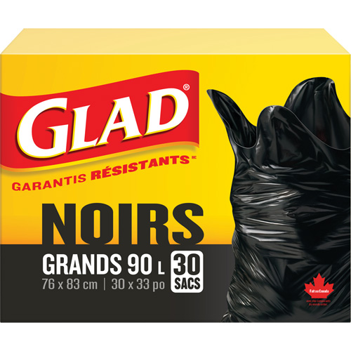 Sacs &agrave; ordures 90 L, R&eacute;gulier, 30" la x 33" lo, Noir Ottawa Fastener Supply