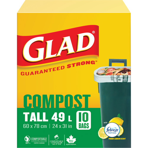 Sacs de compostage hauts, R&eacute;gulier, 31" lo x 24" la, Brun, Capacit&eacute; de 49 L (13 gal.) Ottawa Fastener Supply