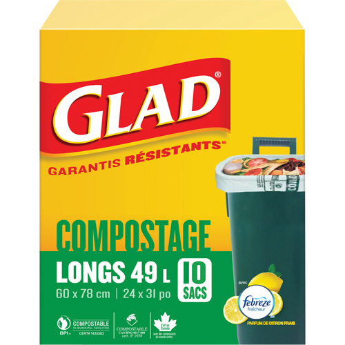 Sacs de compostage hauts, R&eacute;gulier, 31" lo x 24" la, Brun, Capacit&eacute; de 49 L (13 gal.) Ottawa Fastener Supply