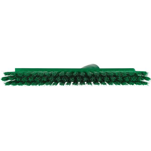 Dustpan Broom with Angled Thread, Medium Bristles, 10", Polyester, Green Ottawa Fastener Supply