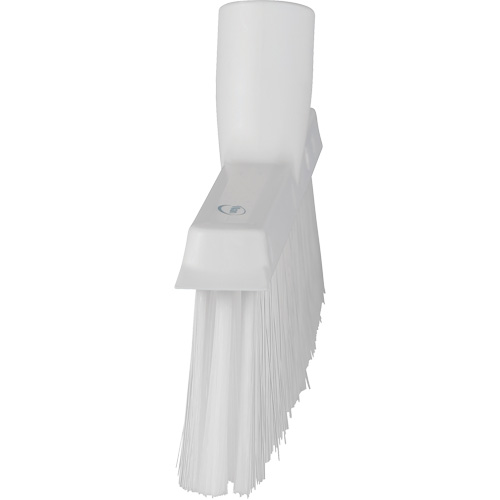 Dustpan Broom with Angled Thread, Medium Bristles, 10", Polyester, White Ottawa Fastener Supply