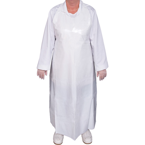 Top Dog 6 Mil. Apron, Polyurethane, 45" L x White Ottawa Fastener Supply