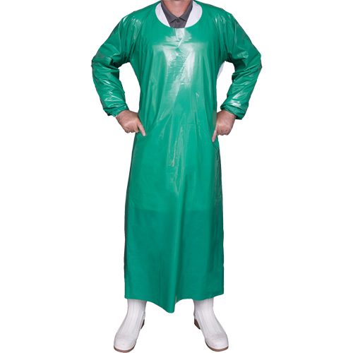 Top Dog 6 Mil. Gown, Large, Green, Polyurethane Ottawa Fastener Supply