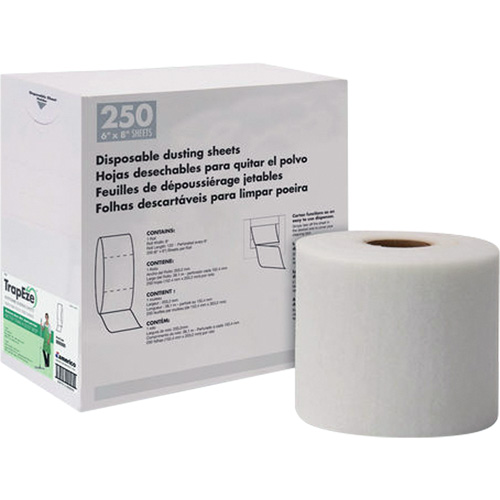 TrapEze&reg; Single Roll Disposable Dusting Sheets, Polyester, White Ottawa Fastener Supply
