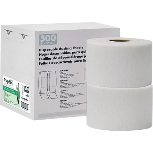 TrapEze&reg; Double Roll Disposable Dusting Sheets, Polyester, White Ottawa Fastener Supply