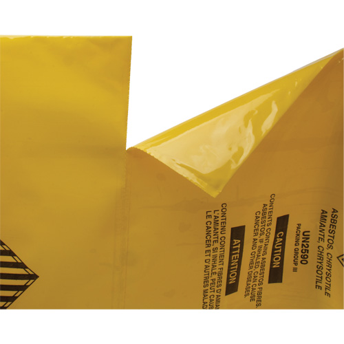 Doublures pour d&eacute;chets dangereux, Amiante, 40" lo x 35" la, 3 mils Ottawa Fastener Supply