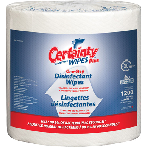 Plus Disinfectant Wipes, 8" x 6", 1200 Count Ottawa Fastener Supply