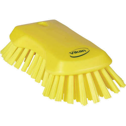 Hand Brush, Extra Stiff Bristles, 9-1/10" Long, Yellow Ottawa Fastener Supply