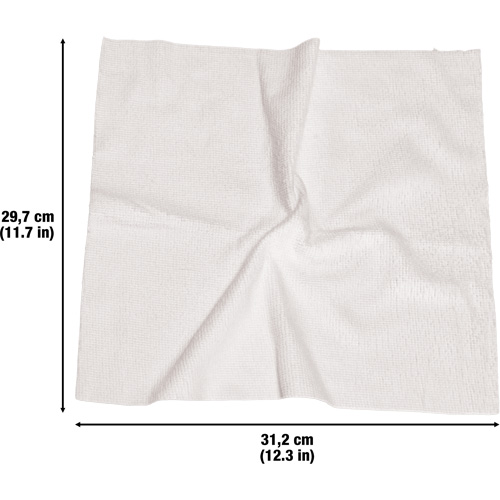 Washable Cleaning Cloths, Microfibre, White Ottawa Fastener Supply