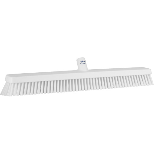 Heavy-Duty Push Broom, Fine/Stiff Bristles, 24", White Ottawa Fastener Supply