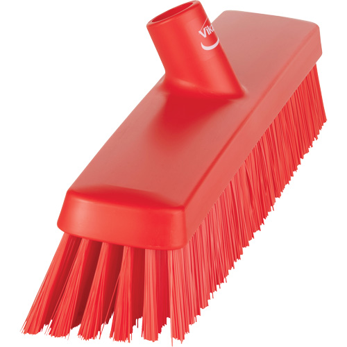 Push Broom Head, Fine/Stiff Bristles, 16-1/2", Polyester/Polypropylene, Red Ottawa Fastener Supply