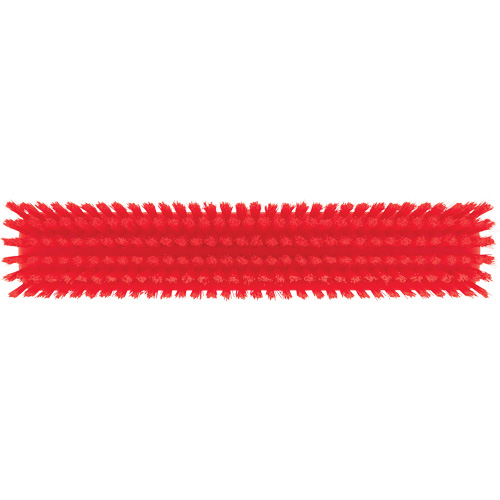 Push Broom Head, Fine/Stiff Bristles, 16-1/2", Polyester/Polypropylene, Red Ottawa Fastener Supply