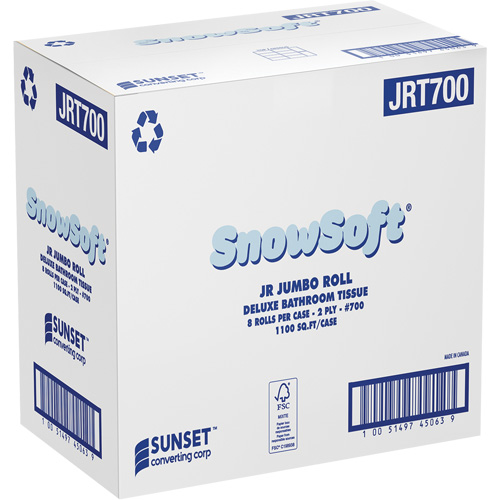 Papier hygi&eacute;nique de luxe Snowsoft, Rouleau G&eacute;ant, 2 Pli, Blanc Ottawa Fastener Supply