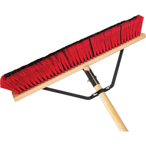 Push Broom with Braced Handle, 24", Medium, PVC Bristles Ottawa Fastener Supply