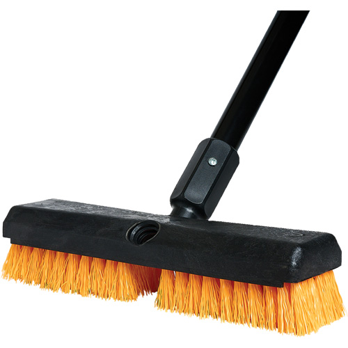 Cleaning Brush with Handle, 10" L, Polypropylene Bristles, Black/Red Ottawa Fastener Supply