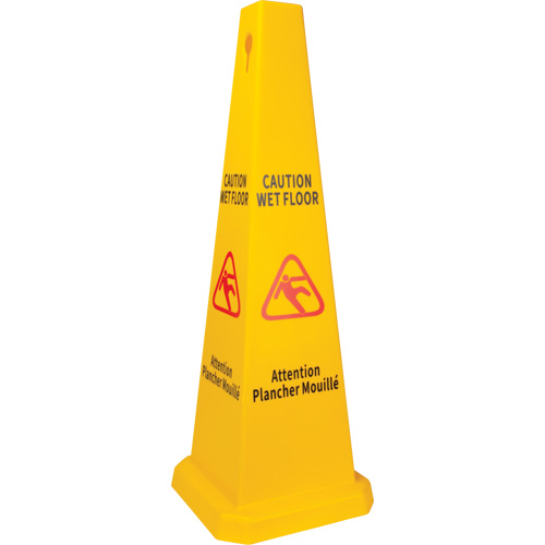 Wet Floor Safety Cone, Bilingual with Pictogram Ottawa Fastener Supply