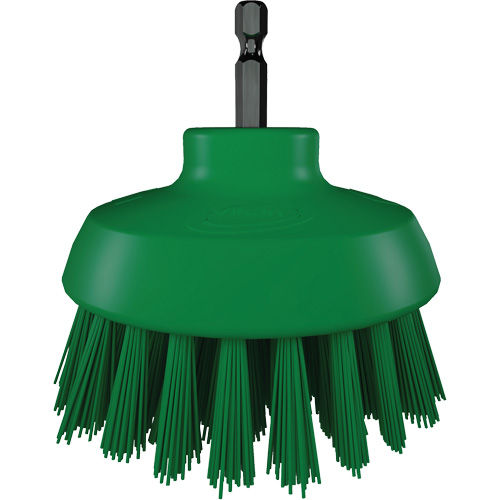 HyDrive Round Drill Brush, Extra Stiff Bristles, 3-1/10" Long, Green Ottawa Fastener Supply