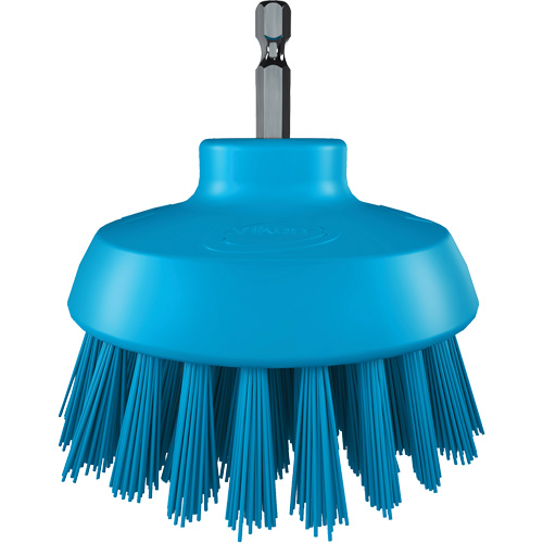 HyDrive Round Drill Brush, Extra Stiff Bristles, 3-1/10" Long, Blue Ottawa Fastener Supply