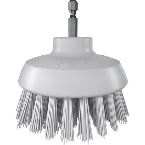 Brosse ronde HyDrive pour perceuse, Soies Tr&egrave;s ferme, Longueur de 3-1/10", Blanc Ottawa Fastener Supply
