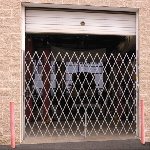 Galvanized Folding Security Gates, Fixed Single Folding, 10' L x 7' 6" H Expanded Ottawa Fastener Supply