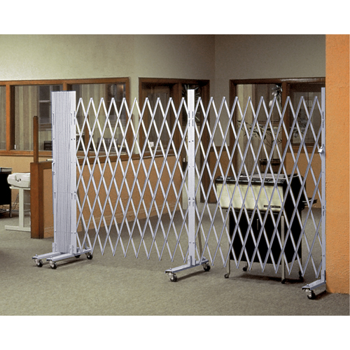 Portable Expanding Gates, Interlocking, 144" L x 73.5" H, Silver Ottawa Fastener Supply