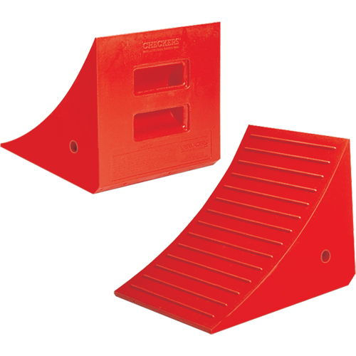 Heavy-Duty Wheel Chocks, Polyurethane, Orange, 14" W x 17" D x 14" H Ottawa Fastener Supply
