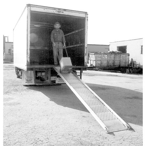 Aluminum Walk ramps with Perforated Traction Grip, 1500 lbs. Capacity, 38" W x 12' L Ottawa Fastener Supply