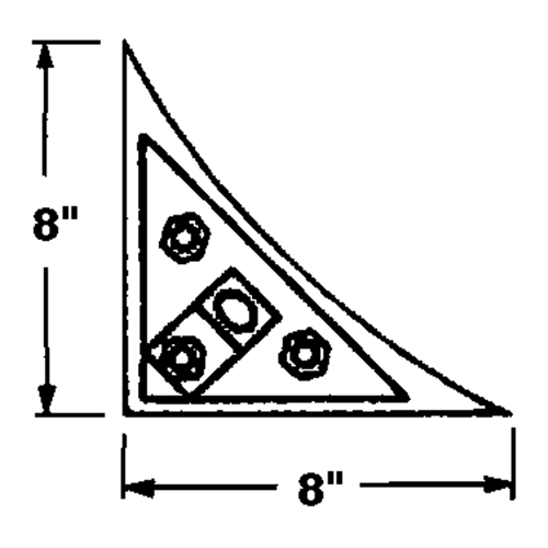 Cale de roue, 8" x 8" x 8", Noir Ottawa Fastener Supply
