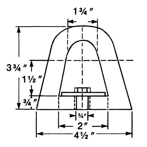 Extruded Rubber Dock Fenders, Rubber, 4-1/2" W x 12" L x 3-3/4" D Ottawa Fastener Supply