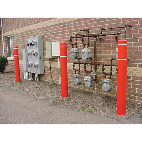 Capuchons en polyethylene pour borne de protection, 6-5/8" dia. x 52" l, Rouge Ottawa Fastener Supply