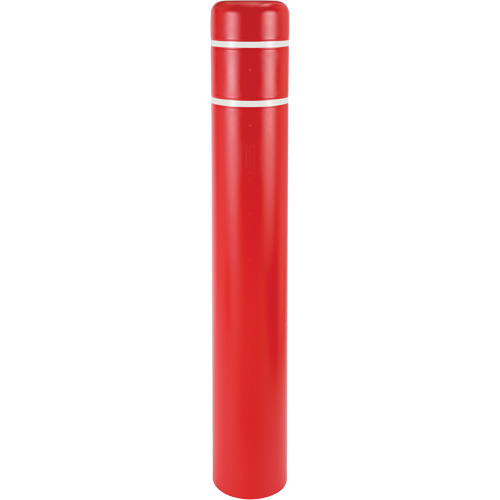 Polyethylene Bollard Covers, 4-1/2" Dia. x 64" L, Red Ottawa Fastener Supply