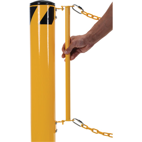 Syst&egrave;me de bornes de protection et chaînes pour quai, Acier, 42" h x 6-5/8" la, Jaune Ottawa Fastener Supply