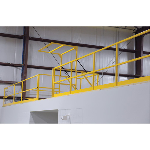Mezzanine Safety Gate, 68-1/2" L x 42" H, 80-1/16" Raised, Yellow Ottawa Fastener Supply