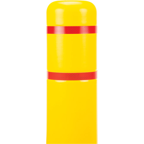 Capuchon en poly&eacute;thyl&egrave;ne pour borne de protection, 4-1/2" dia. x 52" l, Rouge/Jaune Ottawa Fastener Supply