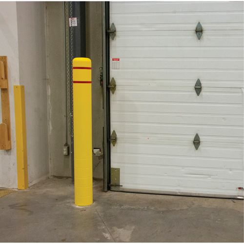 Polyethylene Bollard Cover, 4-1/2" Dia. x 64" L, Red/Yellow Ottawa Fastener Supply