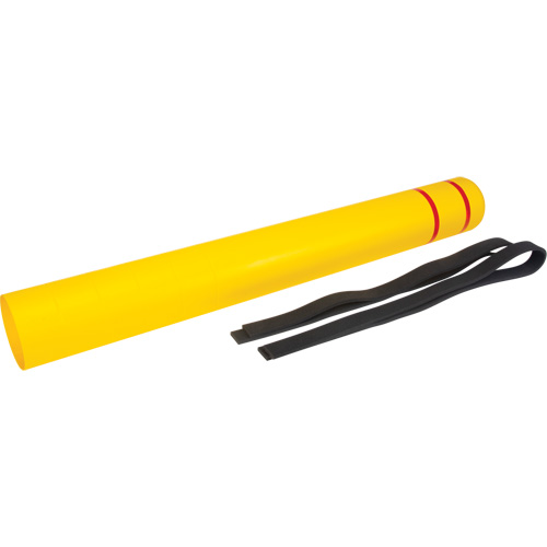 Capuchon en poly&eacute;thyl&egrave;ne pour borne de protection, 6-5/8" dia. x 60" l, Rouge/Jaune Ottawa Fastener Supply