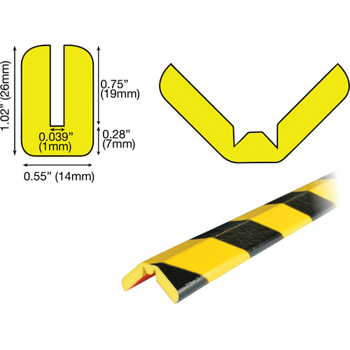 Butoir de protection de rebords mod&egrave;le W 5M, Longueur 16.42' Ottawa Fastener Supply