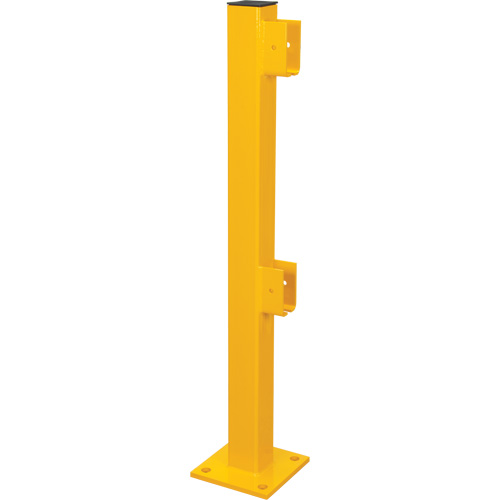 End Post for Light-Duty Guard Rails, Steel, 42" H, Safety Yellow Ottawa Fastener Supply