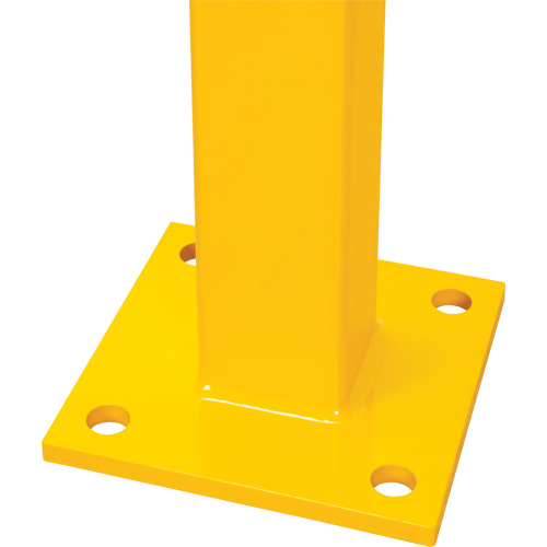 Corner Post for Light-Duty Guard Rails, Steel, 42" H, Safety Yellow Ottawa Fastener Supply