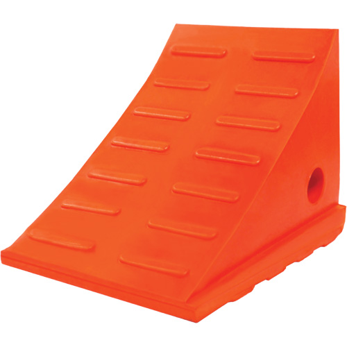 25 Ton General Purpose Wheel Chock, Urethane, Orange Ottawa Fastener Supply
