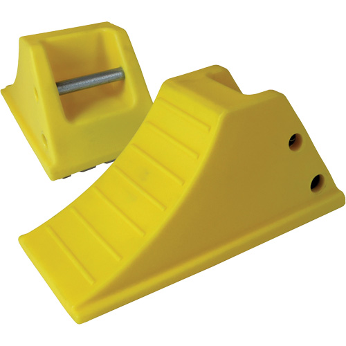 40 Ton Large Equipment Wheel Chock with Grip Pads, Urethane, Yellow Ottawa Fastener Supply
